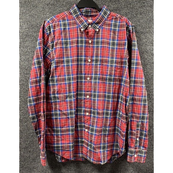 American Eagle Shirt Mens Large Red Plaid Button Down Long Sleeve Cotton casual - Picture 1 of 14